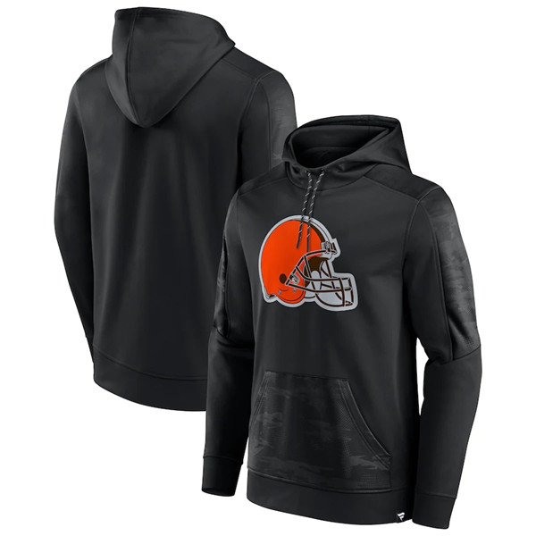 Men's Cleveland Browns Black On The Ball Pullover Hoodie - Click Image to Close